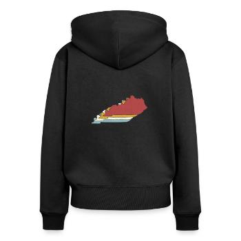 USA State - Vintage Map Kentucky - Frauen Premium Bio Zip Hoodie - Schwarz - Hinten - Julia (174cm)
