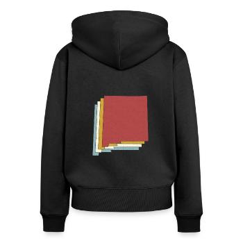État des États-Unis - Carte vintage Nouveau-Mexique - Sweat à capuche zippé Premium bio Femme - noir - Dos - Julia (174cm)