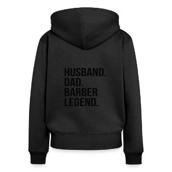 Husband Dad Hairdresser Legend Men Gift - Women's Premium Organic Zip Hoodie - black - Back - Julia (174cm)