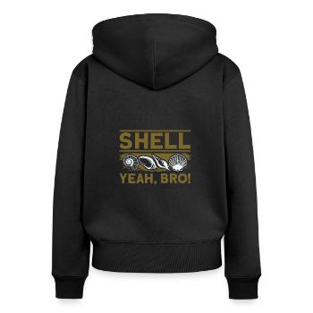 seashells shell collector shell collecting Gift - Frauen Premium Bio Zip Hoodie - Schwarz - Hinten - Julia (174cm)