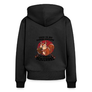 Funny Squirrel Fan Squirrel Lover Chipmunk Addict - Frauen Premium Bio Zip Hoodie - Schwarz - Hinten - Julia (174cm)