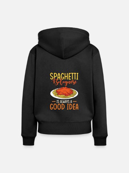 Spaghetti Bolognese - Frauen Premium Bio Zip Hoodie - Schwarz