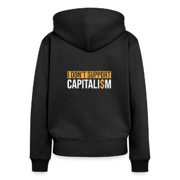 Socialism Socialist Saying - Women's Premium Organic Zip Hoodie - black - Back - Julia (174cm)