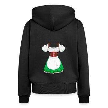 Beer Festival in Germany Women's Suit Dirndl - Women's Premium Organic Zip Hoodie - black - Back - Julia (174cm)