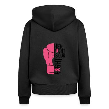 Breast Cancer Breast Cancer Breast Cancer Gift - Women's Premium Organic Zip Hoodie - black - Back - Julia (174cm)