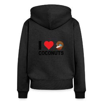 Coconut Coconut Water Palm Leaves Coconut Milk - Women's Premium Organic Zip Hoodie - black - Back - Julia (174cm)