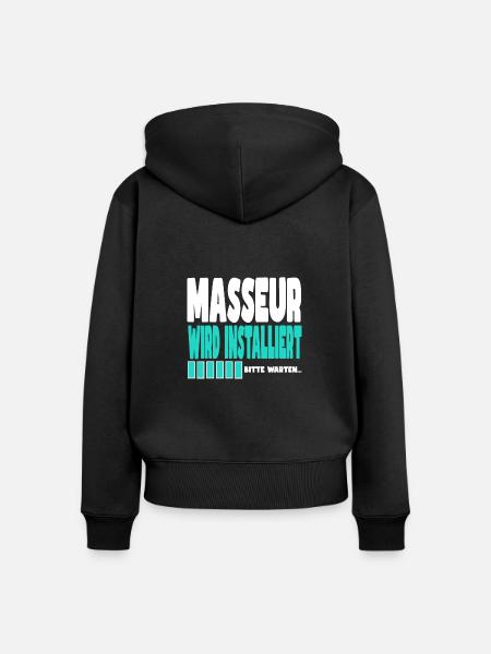 Masseur wird installiert - Frauen Premium Bio Zip Hoodie - Schwarz