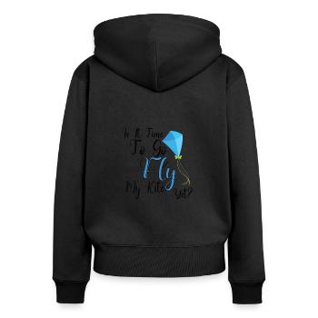 Kite Flying Kite Fan For Fite Flying Lovers - Women's Premium Organic Zip Hoodie - black - Back - Julia (174cm)