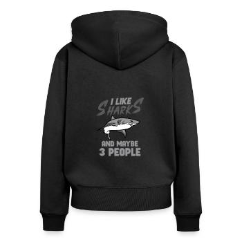 Requin Océan Predator Créature Marine - Sweat à capuche zippé Premium bio Femme - noir - Dos - Julia (174cm)