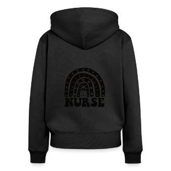 Arzthelferin Krankenpflegerin Arztpraxis Assistent - Frauen Premium Bio Zip Hoodie - Schwarz - Hinten - Julia (174cm)