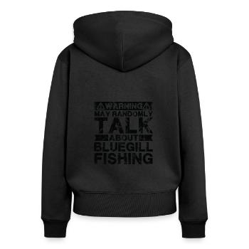 Angeln - Bluegill -Fisch - Frauen Premium Bio Zip Hoodie - Schwarz - Hinten - Julia (174cm)