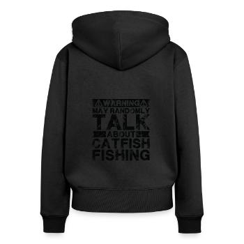 Pêche - Poisson-chat - Sweat à capuche zippé Premium bio Femme - noir - Dos - Julia (174cm)
