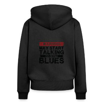 En parlant de musique blues - Sweat à capuche zippé Premium bio Femme - noir - Dos - Julia (174cm)