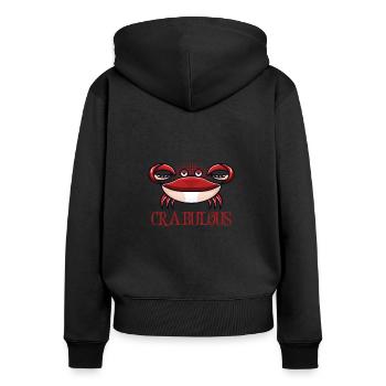 Crab Crab Shrimp Whisperer Crab Hunting Fisherman - Women's Premium Organic Zip Hoodie - black - Back - Julia (174cm)