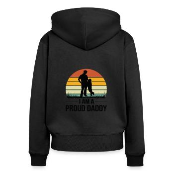 Welt bester Papa Vater Paare Paar Eltern Dad daddy - Frauen Premium Bio Zip Hoodie - Schwarz - Hinten - Julia (174cm)