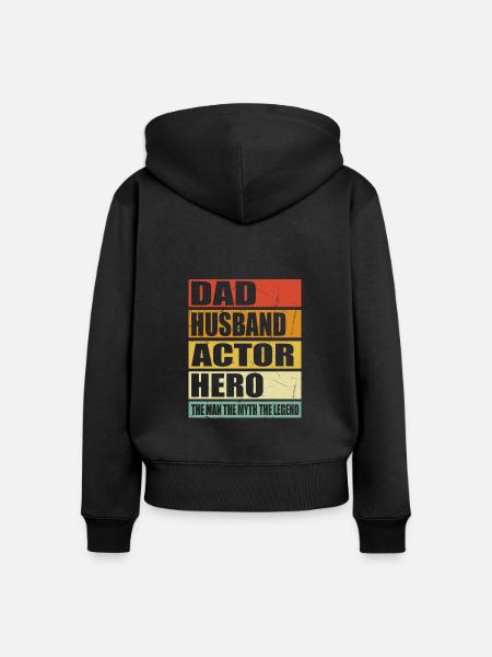 Vater Ehemann Schauspieler Held - Frauen Premium Bio Zip Hoodie - Schwarz