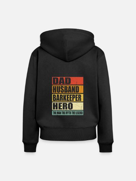 Vater Ehemann Barkeeper Held - Frauen Premium Bio Zip Hoodie - Schwarz
