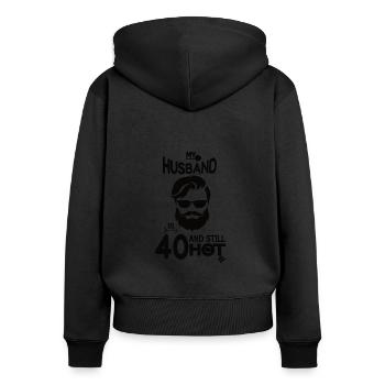 Ehemann Papa 40 Jahre alte Legende Shirt Bart - Frauen Premium Bio Zip Hoodie - Schwarz - Hinten - Julia (174cm)