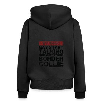 En parlant de Border Collie - Sweat à capuche zippé Premium bio Femme - noir - Dos - Julia (174cm)
