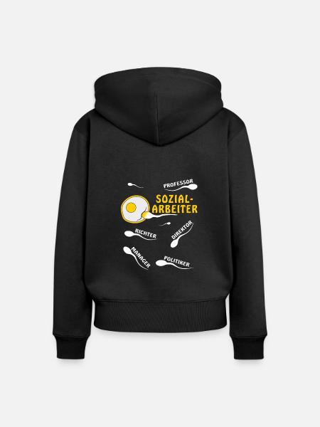 SOZIALARBEITER - Frauen Premium Bio Zip Hoodie - Schwarz