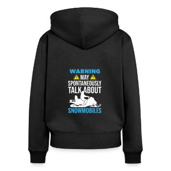 Warning Spontaneously Talk Snowmobiles Schneemobil - Frauen Premium Bio Zip Hoodie - Schwarz - Hinten - Julia (174cm)