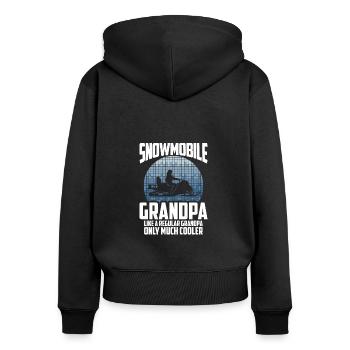 Like A Regular Grandpa Only Cooler Schneemobil Opa - Frauen Premium Bio Zip Hoodie - Schwarz - Hinten - Julia (174cm)