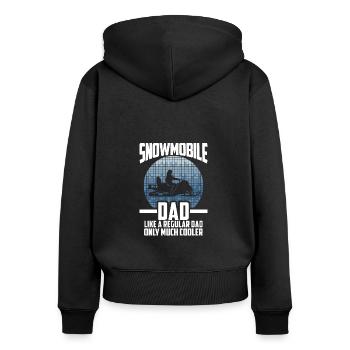Like A Regular Dad Only Cooler, Schneemobil Papa - Frauen Premium Bio Zip Hoodie - Schwarz - Hinten - Julia (174cm)