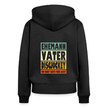 Discjockey Vater Ehemann Held - Frauen Premium Bio Zip Hoodie - Schwarz - Hinten - Julia (174cm)