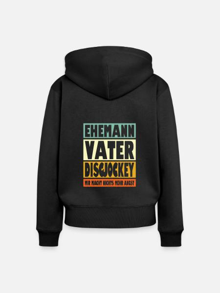Discjockey Vater Ehemann Held - Frauen Premium Bio Zip Hoodie - Schwarz
