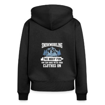 Le plus amusant que vous avez avec des vêtements en motoneige - Sweat à capuche zippé Premium bio Femme - noir - Dos - Julia (174cm)