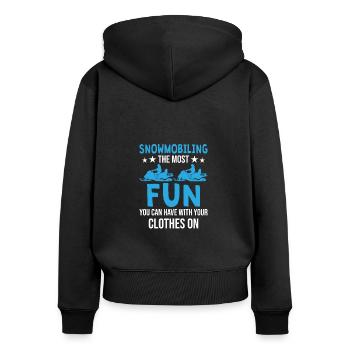 Le plus amusant que vous avez avec des vêtements en motoneige - Sweat à capuche zippé Premium bio Femme - noir - Dos - Julia (174cm)