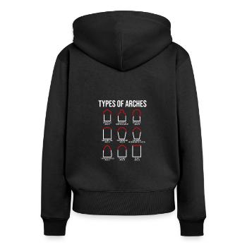 Types Of Arches, Architect Engineer - Women's Premium Organic Zip Hoodie - black - Back - Julia (174cm)