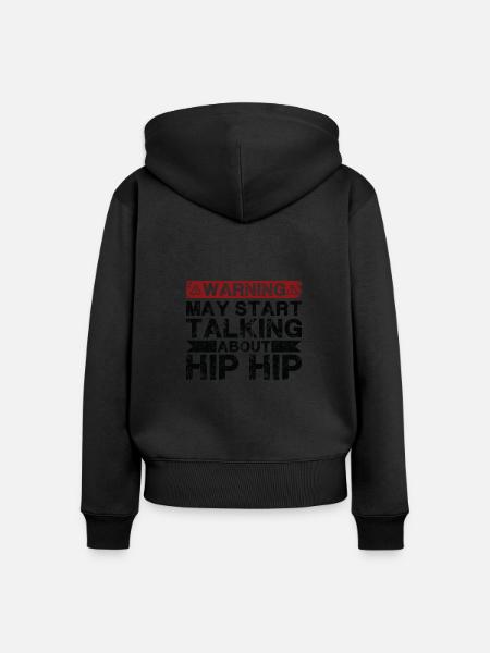 Über Hip -Hop -Musik Sprechen - Frauen Premium Bio Zip Hoodie - Schwarz