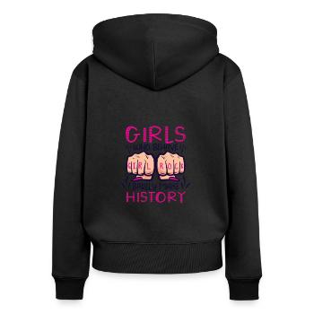 Feminismus Frauenpower Pro-choice Pro Abtreibung - Frauen Premium Bio Zip Hoodie - Schwarz - Hinten - Julia (174cm)