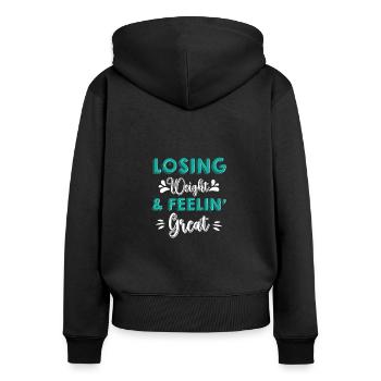 Losing Weight & Feeling Great Magen Bypass Workout - Frauen Premium Bio Zip Hoodie - Schwarz - Hinten - Julia (174cm)