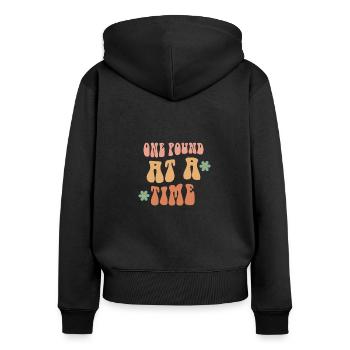 One Pound At A Time - Bariatric Surgery - Women's Premium Organic Zip Hoodie - black - Back - Julia (174cm)