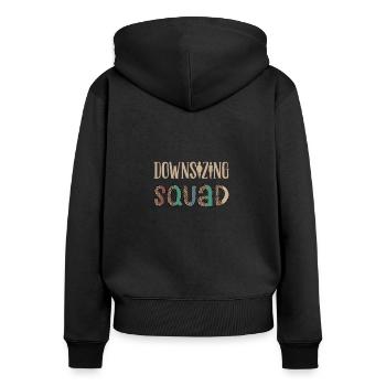 Downsizing Squad, Magenbypass-Operation - Frauen Premium Bio Zip Hoodie - Schwarz - Hinten - Julia (174cm)