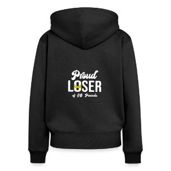 Proud Loser Of 80 Pounds, Gastric Surgery Weight L - Frauen Premium Bio Zip Hoodie - Schwarz - Hinten - Julia (174cm)