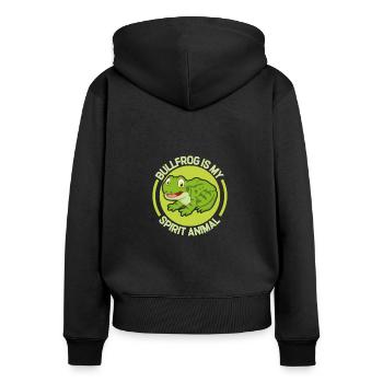 Bullfrog is my spirit animal, cute frog - Women's Premium Organic Zip Hoodie - black - Back - Julia (174cm)
