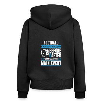 Funny Marching Band Season Bass Drum Player - Women's Premium Organic Zip Hoodie - black - Back - Julia (174cm)