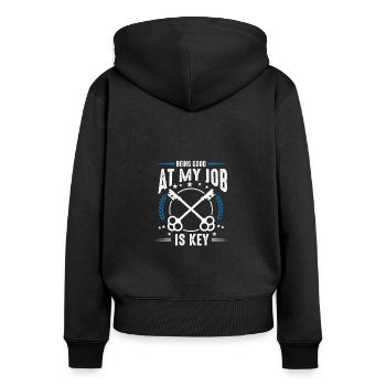Being Good At My Job Is Key, Locksmith - Women's Premium Organic Zip Hoodie - black - Back - Julia (174cm)