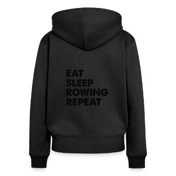 Rowing Trainer Gift Rower Rowing Boat Paddle - Women's Premium Organic Zip Hoodie - black - Back - Julia (174cm)