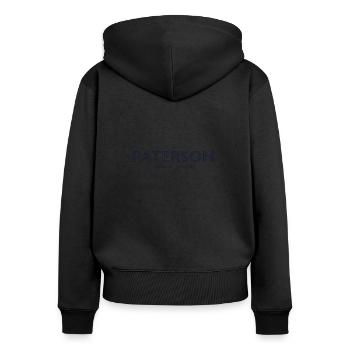 USA Stadt Koordinaten - Paterson - Frauen Premium Bio Zip Hoodie - Schwarz - Hinten - Julia (174cm)