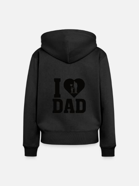 World Best Dad Father Couple Couples Parents Dad daddy - Women's Premium Organic Zip Hoodie - black