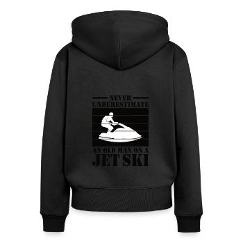 Jetski Sport Eau Moto Sports Nautiques Cadeau - Sweat à capuche zippé Premium bio Femme - noir - Dos - Julia (174cm)