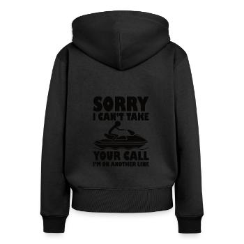 Jetski Sport Eau Moto Sports Nautiques Cadeau - Sweat à capuche zippé Premium bio Femme - noir - Dos - Julia (174cm)