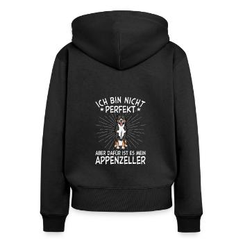 Appenzeller Sennenhund Geschenk Hunde - Frauen Premium Bio Zip Hoodie - Schwarz - Hinten - Julia (174cm)