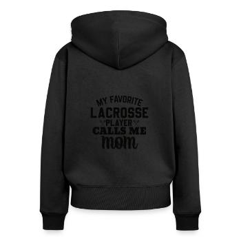 Lacrosse Mom tolles Lacrosse Mama - Frauen Premium Bio Zip Hoodie - Schwarz - Hinten - Julia (174cm)