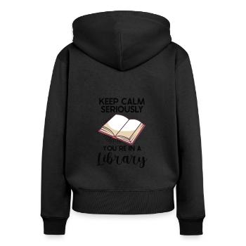 Lecteur de livres Lecture Littérature Amoureux de l’écriture - Sweat à capuche zippé Premium bio Femme - noir - Dos - Julia (174cm)