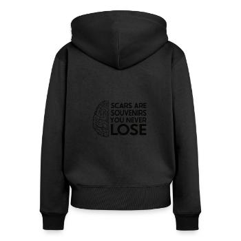 Brain Surgery Joke Brain Surgery Awareness Gift - Women's Premium Organic Zip Hoodie - black - Back - Julia (174cm)